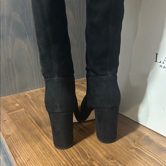 Lauren Ralph Lauren Over the Knee Black leather Boots new in box size 10 - Picture 5 of 11